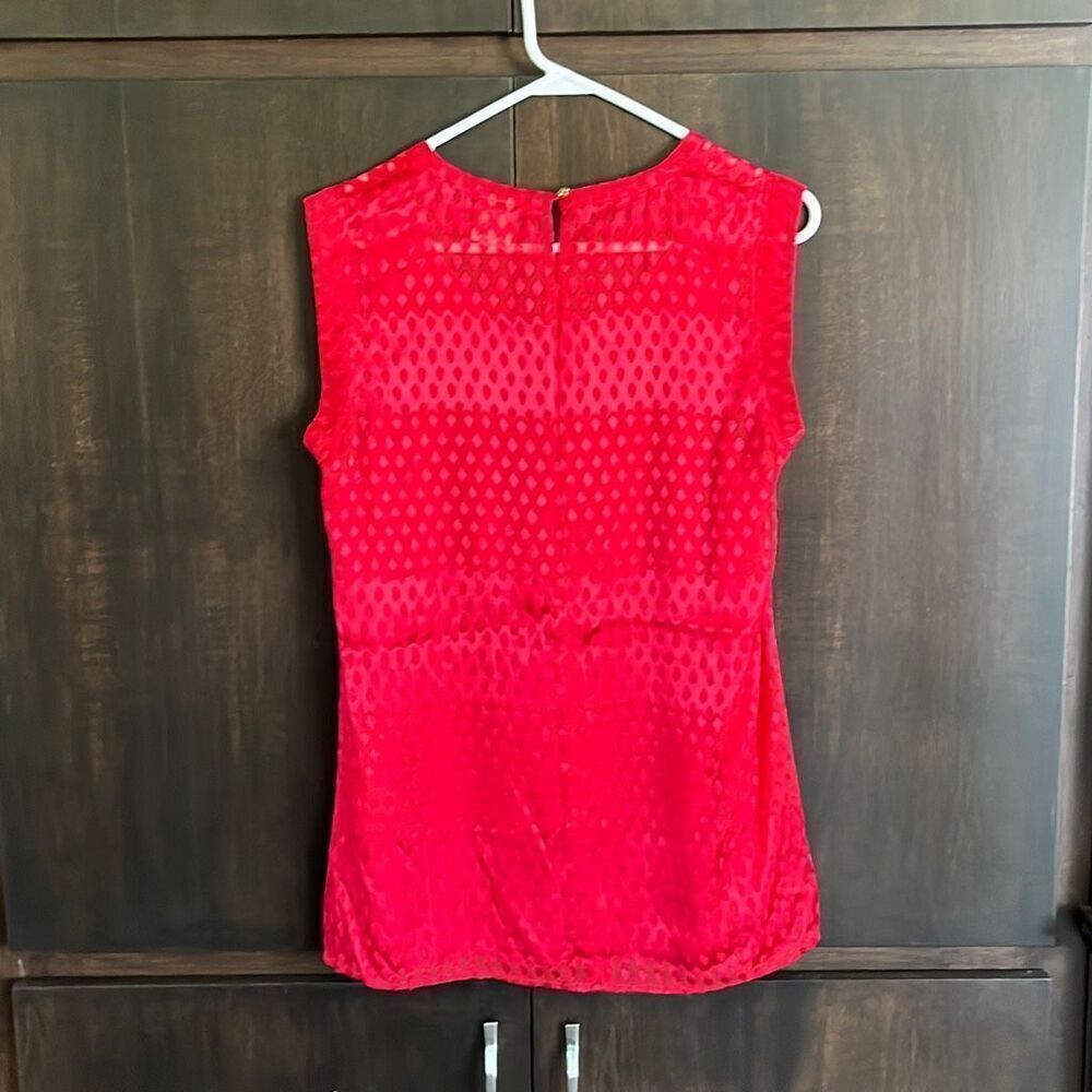 CAbi Patterned Red Scarlet Blouse Small #3130 - Picture 4 of 5